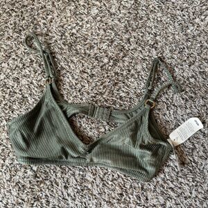 Aerie Sage Ribbed Bikini Top